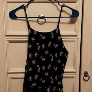 Black floral romper